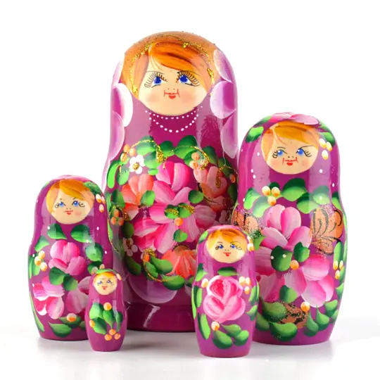 Purple 5pc Babushka