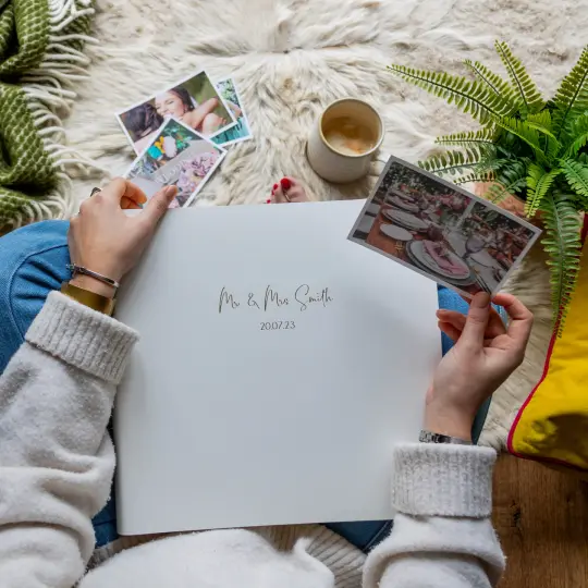 Large Recycled Leather Album with Fine Handwriting