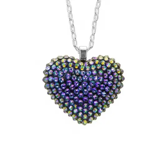 Mini Pavéd Heart Necklace in Paradise