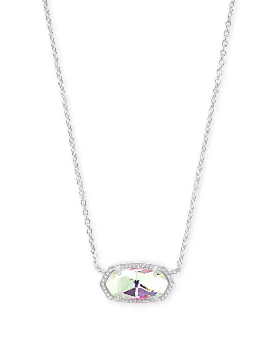 Elisa Silver Pendant Necklace In Dichroic Glass