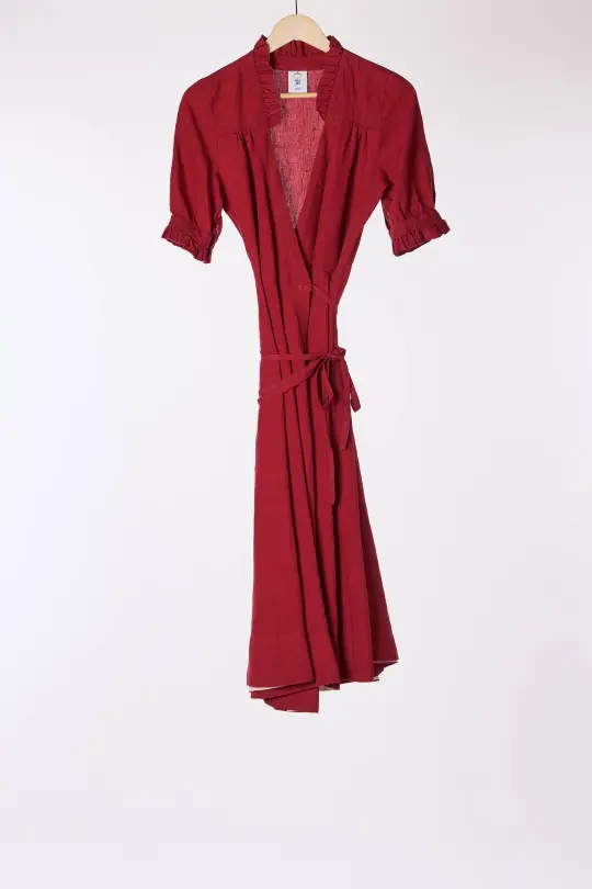 Darcy Dress, Short Sleeve, Marsala Red