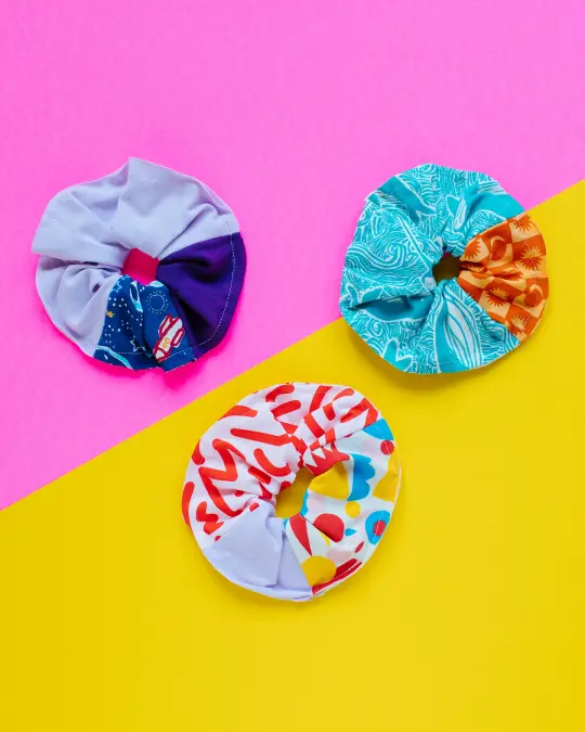 Three Scrap Scrunchies