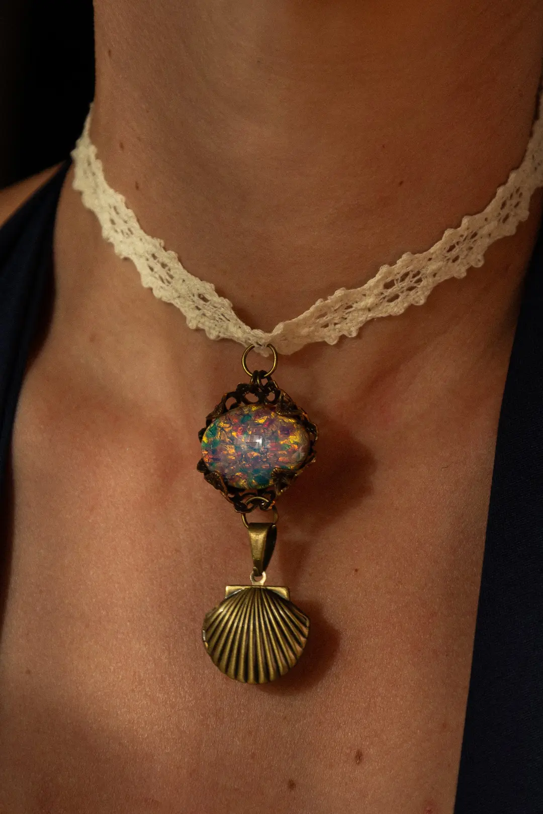 The Drowned Heiress | Vintage Czech Fire Opal Glass Perfume Reliquary