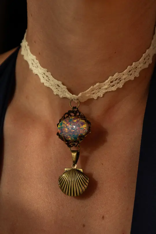 The Drowned Heiress | Vintage Czech Fire Opal Glass Perfume Reliquary