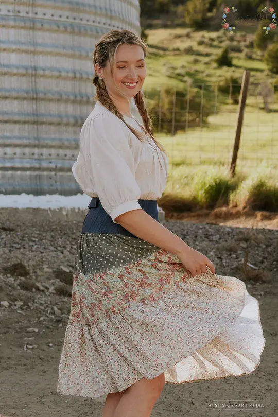 Midi Tiered Broom Skirt- Large
