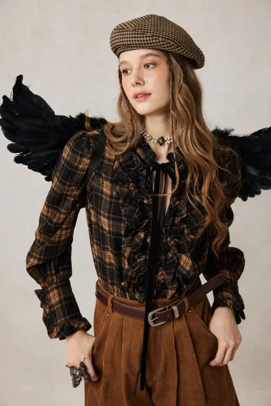 Annie 22 | 100% Wool Puff Sleeve Shirt Blouse