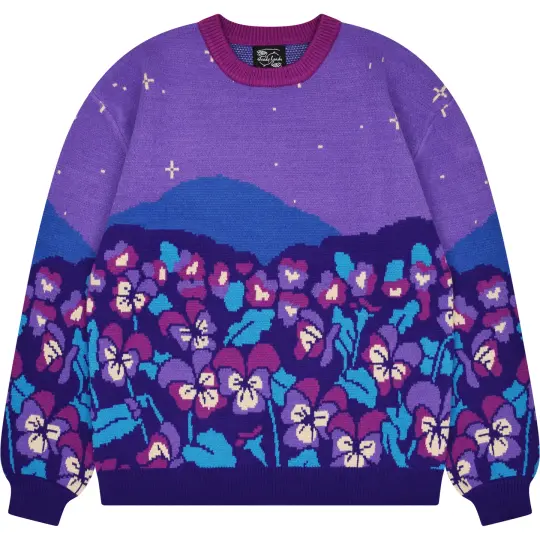 Violet Flower Sweater