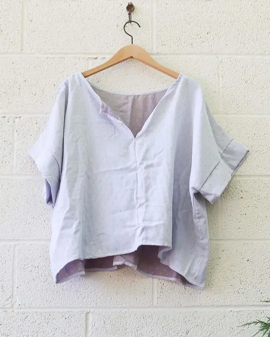 SALE - Sita Magnolia Shirt / M-XL / Dot / Organic Gauze (55)