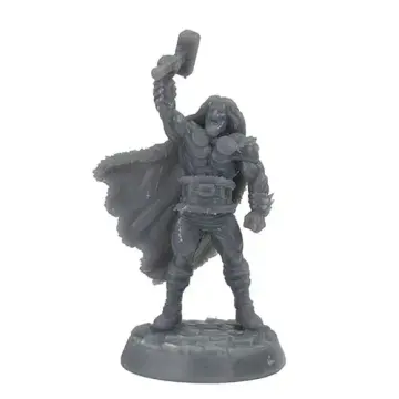 Roaring Barbarian with Warhammer Miniature