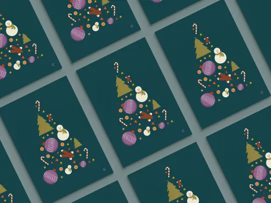 Carte postale illustrée "Ça sent le sapin"