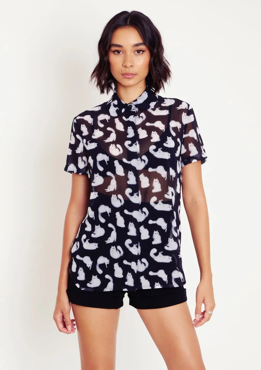 Ghost Kitties Cute As A Button Shirt