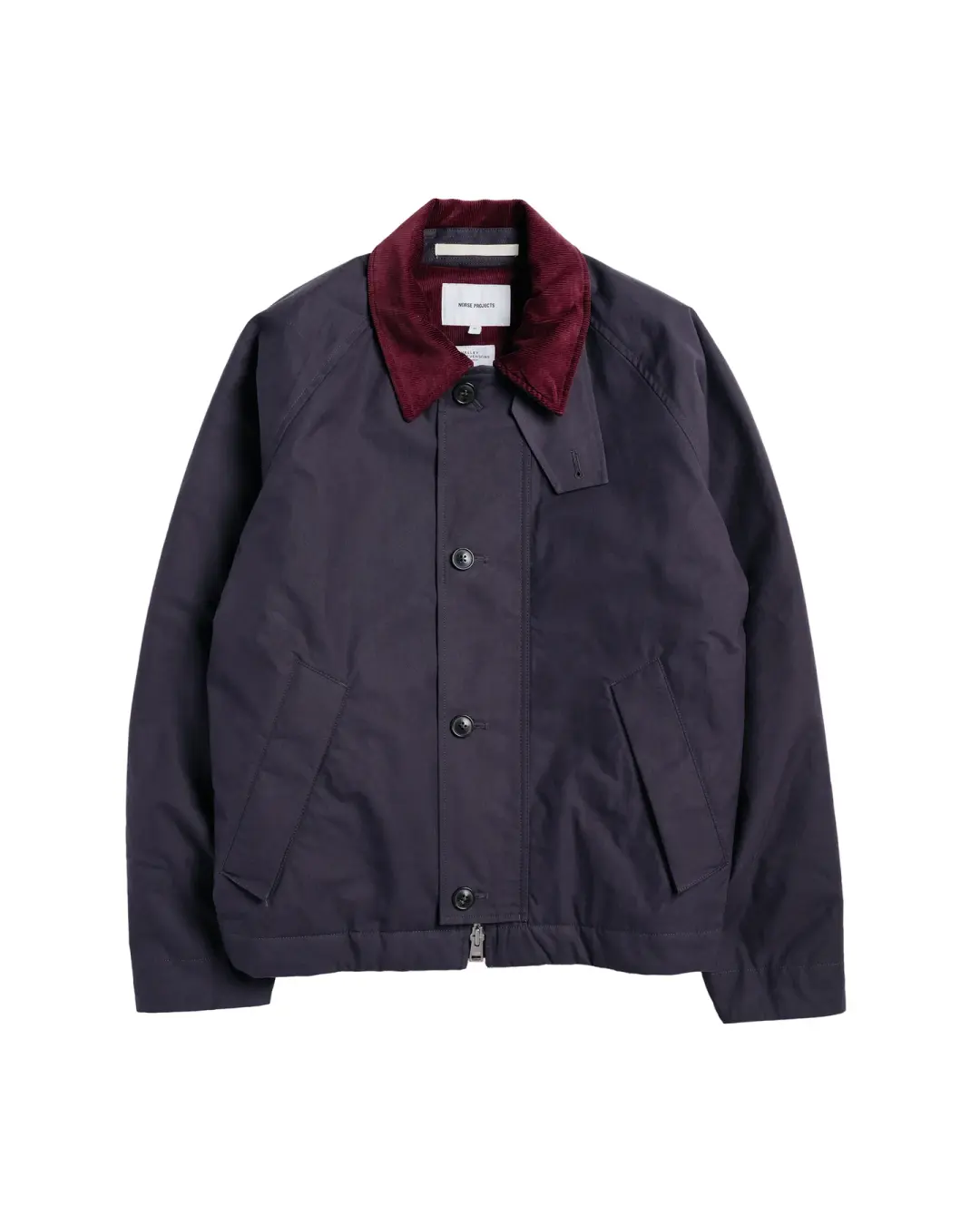 Norse Projects Holmen Wax Raglan Insulated Jacket Darkest Purple
