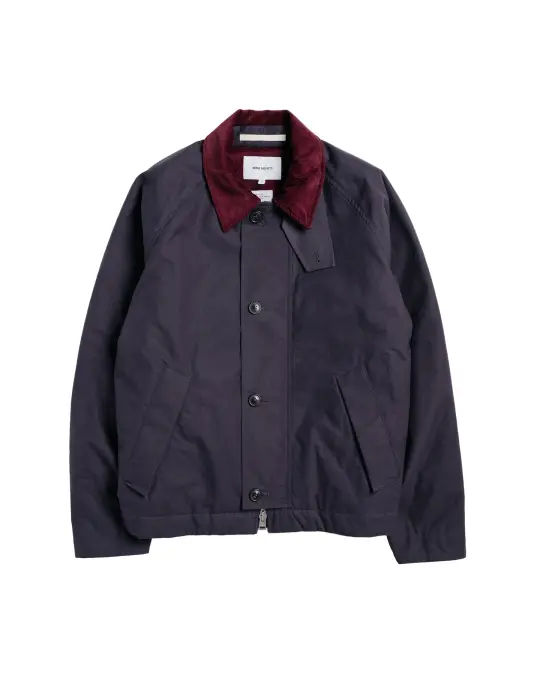 Norse Projects Holmen Wax Raglan Insulated Jacket Darkest Purple