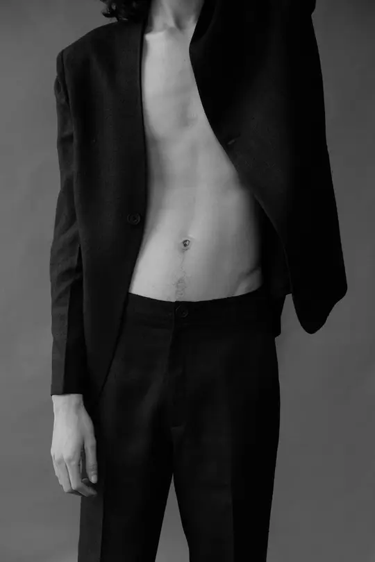 Mist Straight Fit Black Matka Silk Pants