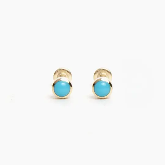 Turquoise Flat Back Stud Earrings