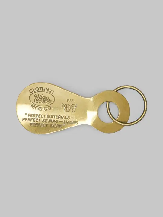 UES Brass Shoehorn Shaped Keyholder Gold