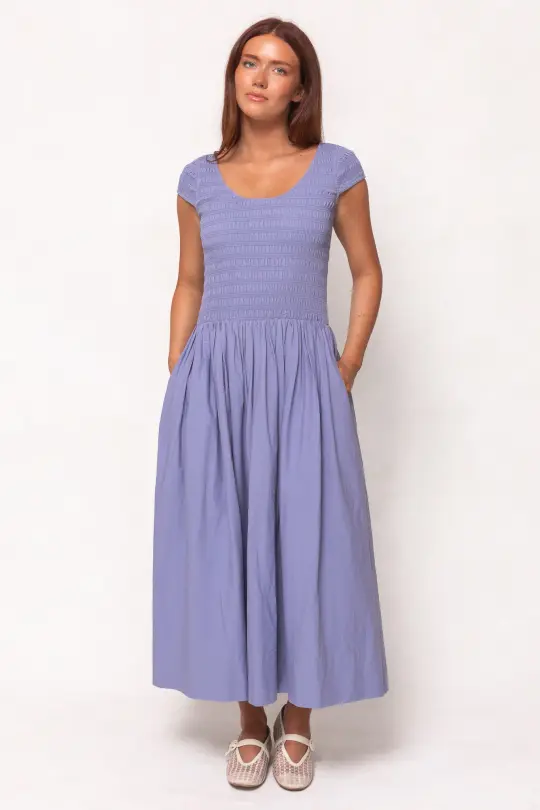 Marlow Cap Sleeve Dress in Blue