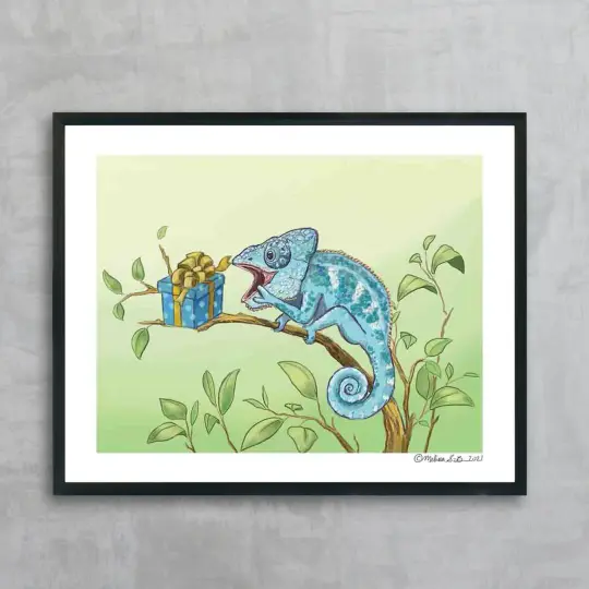 Surprised Chameleon Fine Art Print