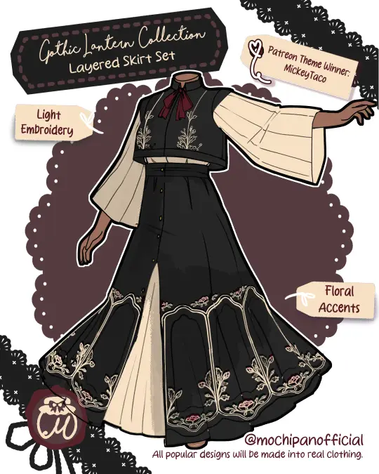 (Interest Check) Gothic Lantern Layered Skirt Set