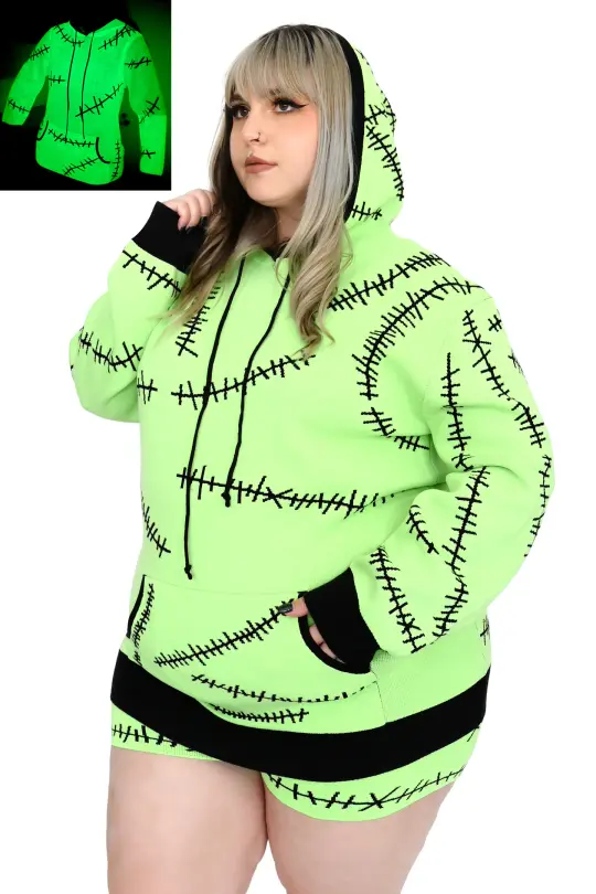 The Boogie Man Hoodie Sweater - Green Glow - XS/S left!