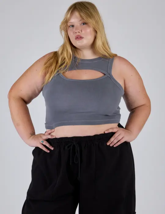 Porthole Tank - Washed Grey