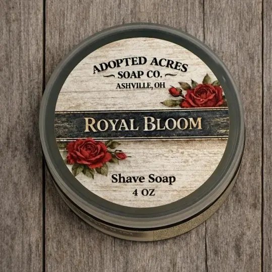Royal Bloom Shave Soap: Rose, Oud & Patchouli - 4oz