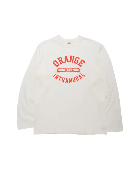 Warehouse Lot. 5906 Long Sleeve Crew Neck T-Shirt Orange Off White
