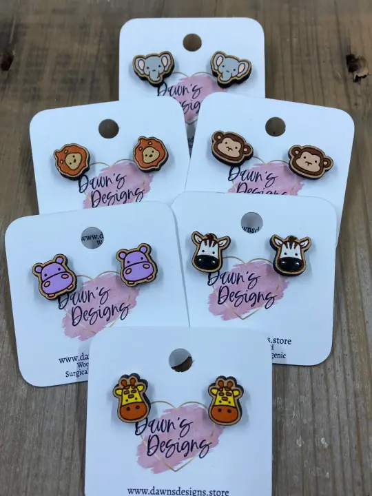 Safari Animal Head Stud