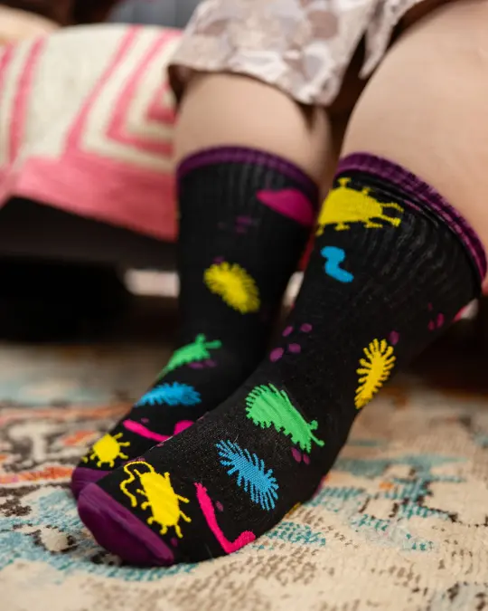 Micro-Organism Cotton Ribbed Athletic Crew Socks