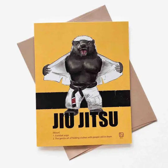 BJJ Honey Badger Greeting Card