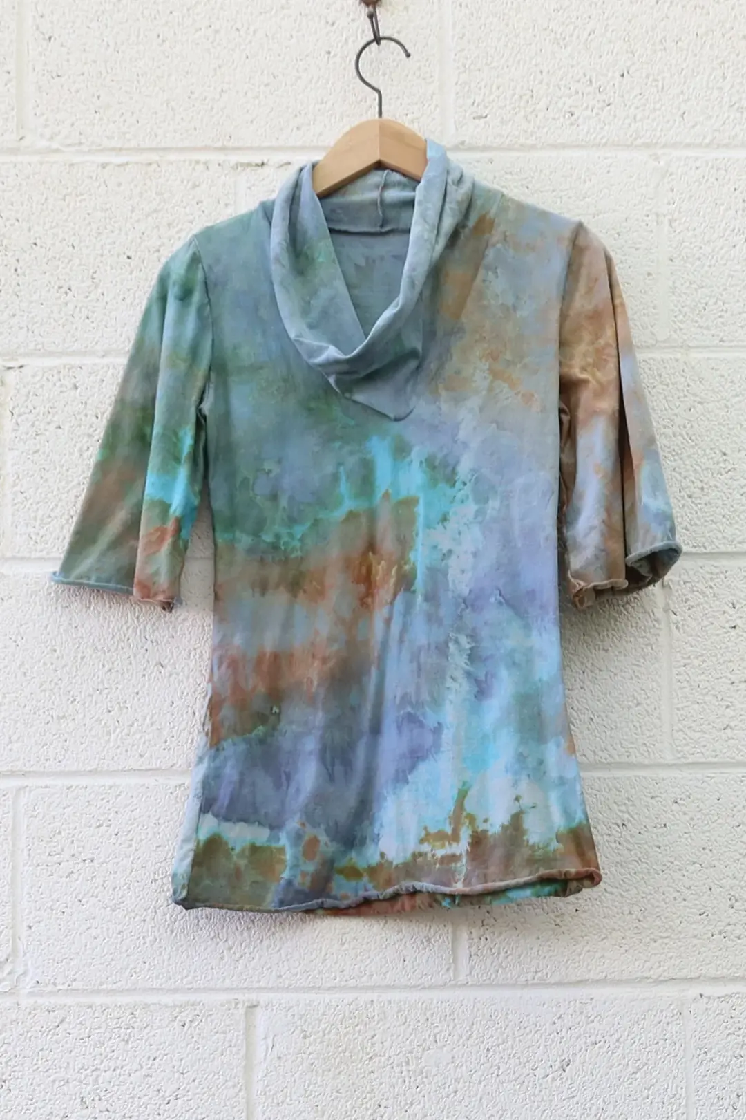 OOAK - Many Moons Bell Sleeve Shirt/ XS / Organic Cotton / Ice Dye (274)