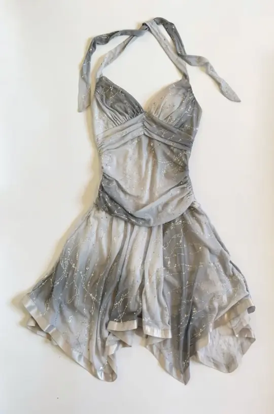 Pretty Light Gray Homecoming Dress ,A-Line Halter Chiffon Short Prom Dress RS944