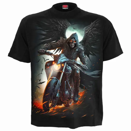 NIGHT RIDER T-Shirt Black - Gothic Rider T-Shirt