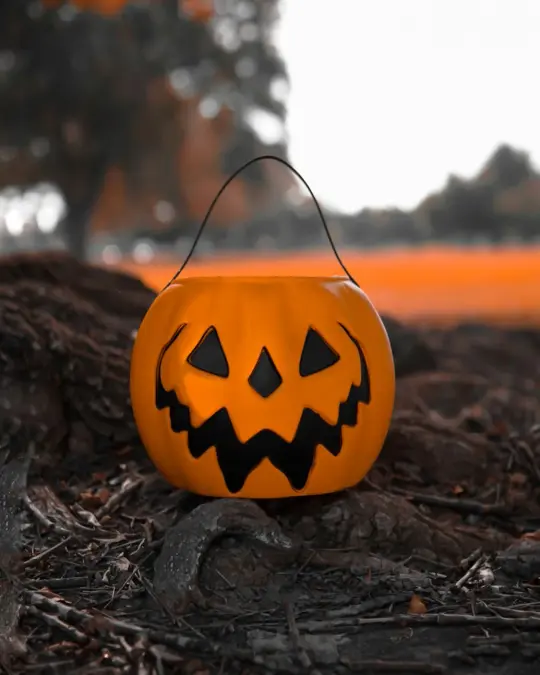 Orange Haunted Hallows Pumpkin Pail {Vintage Grunge Edition}