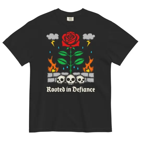 Rooted in defiance tshirt (black)