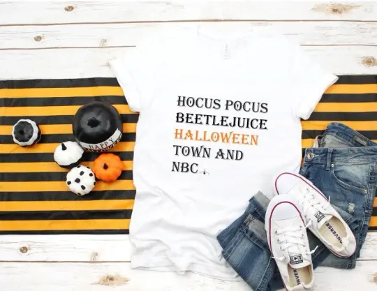 Halloween Movies Orange & Black Unisex Tee
