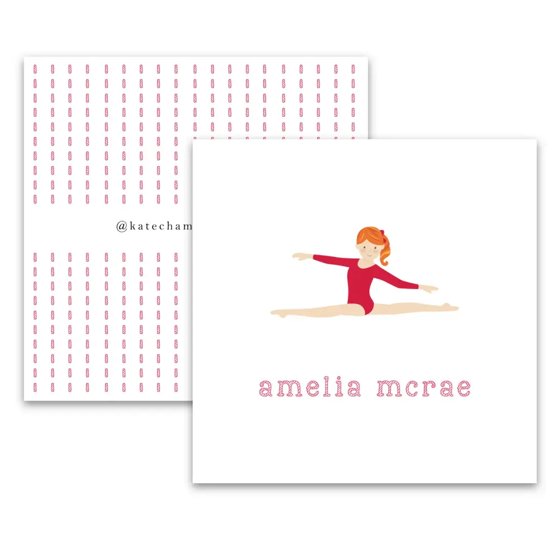 Splits Gymnast Square Enclosure Card