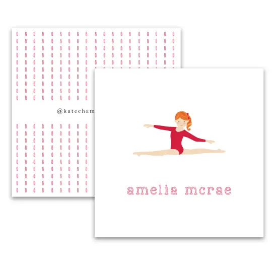 Splits Gymnast Square Enclosure Card