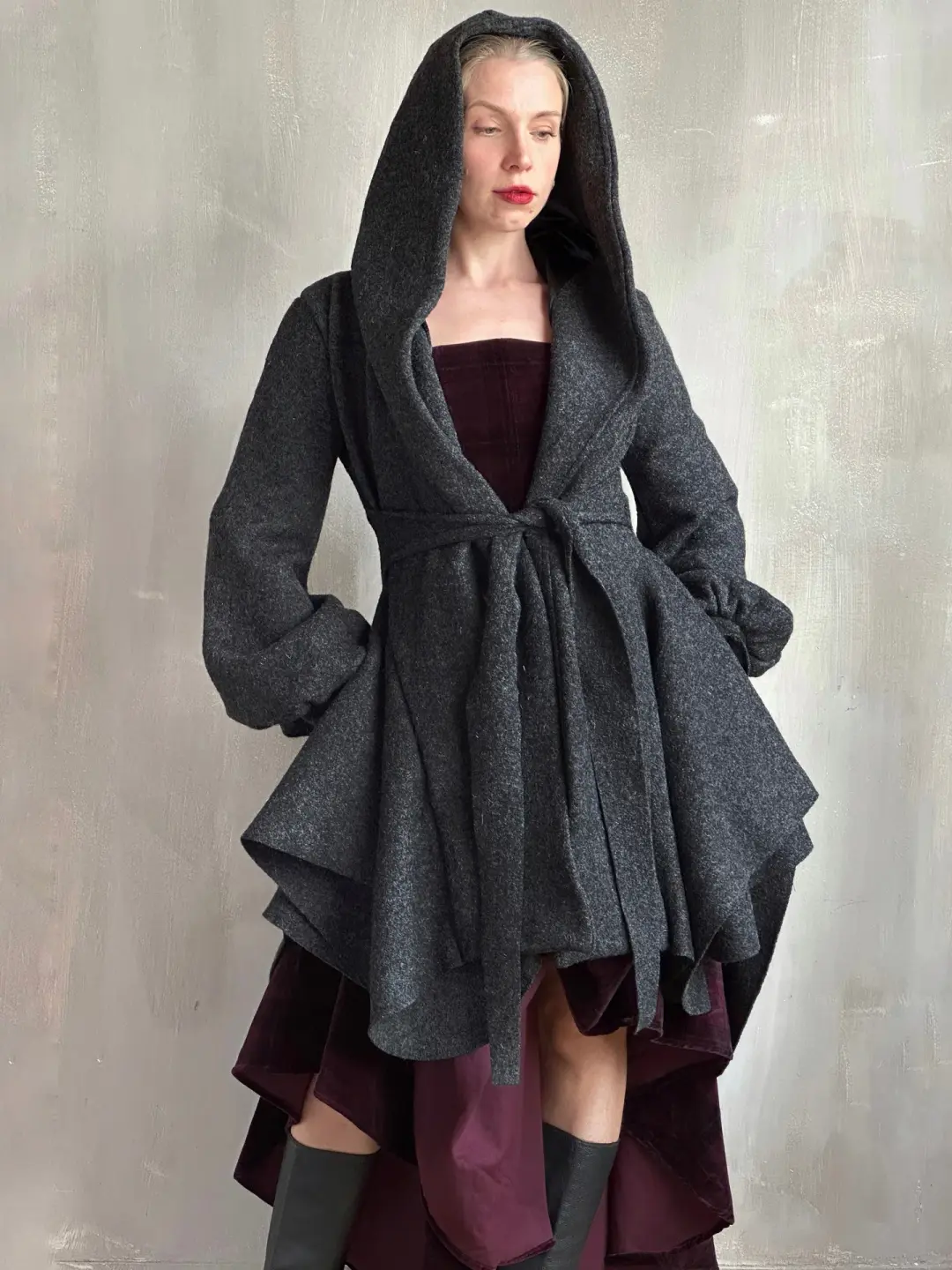 FW25: Tournure Jacket in Pure Wool (Charcoal, In Stock, Limited Edition)