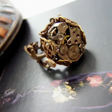 Keeping Time Steampunk Ring- SALE $49