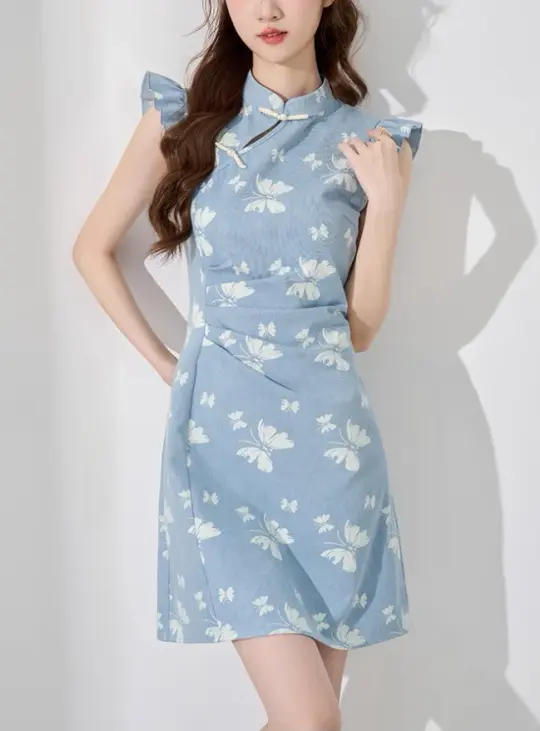 Denim dress for women summer new French style waist high-end mid-length niche design skirt R4421