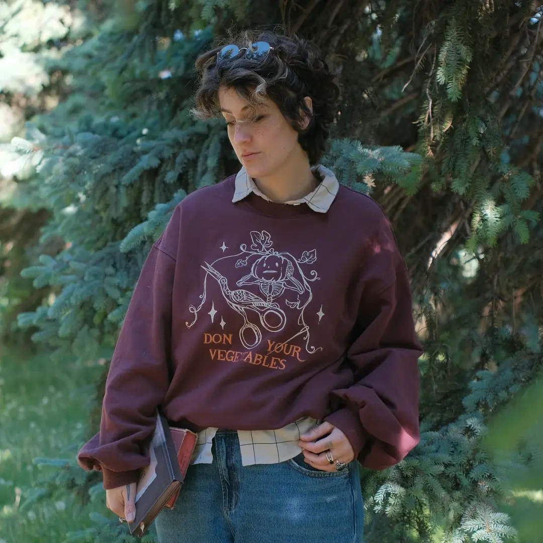Don your Vegetables Crewneck // Cherry Wine