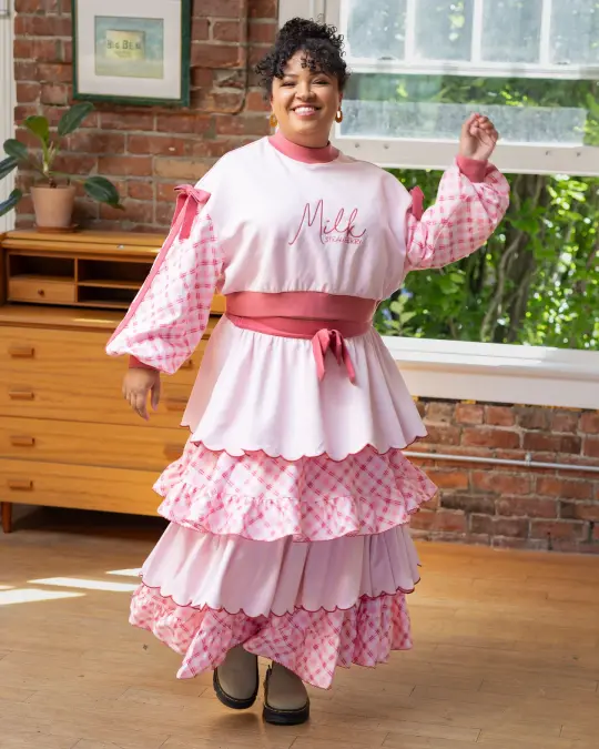 Strawberry Milk Layered Skirt
