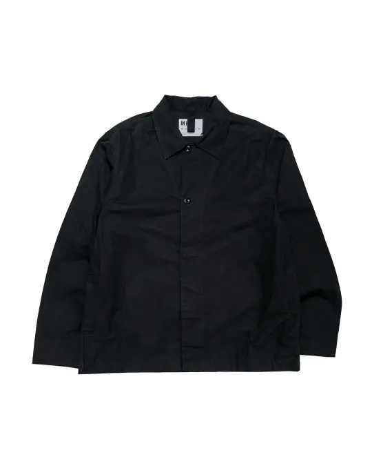 MHL Boxy Overshirt Crisp Cotton Poplin Black