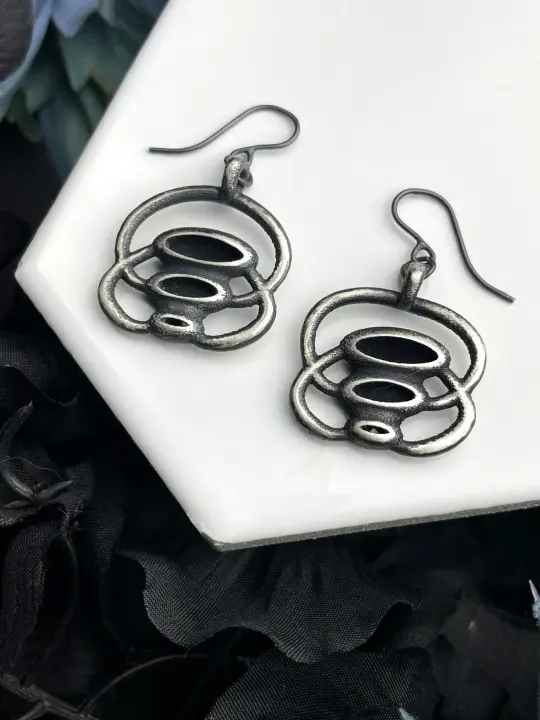 Vintage Sci-Fi Inspired Jewelry - Silver "Lifeform" Earrings