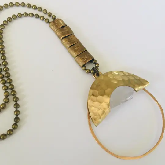 Rock Crystal Crescent Necklace