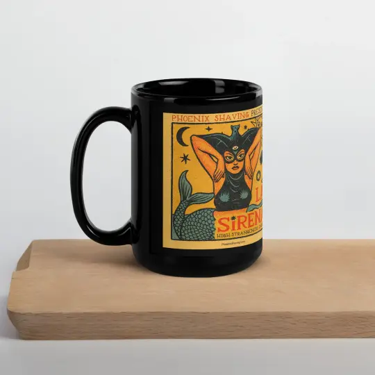 La Sirena Black Diner Style Coffee Mug