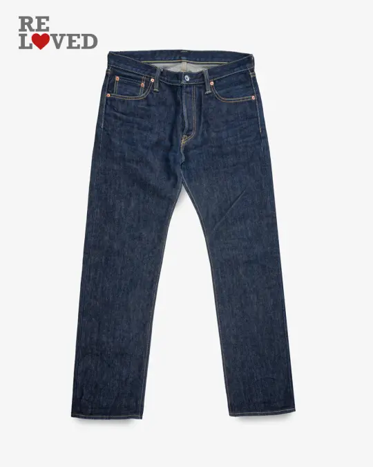21oz Selvedge Denim Slim Straight Cut Jeans - Indigo (IH-666S-21) Tag 36, Hemmed to 32.0"