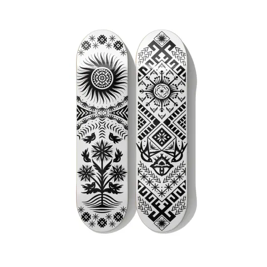Baltic Folklore Skateboard Wall Art – Diptych