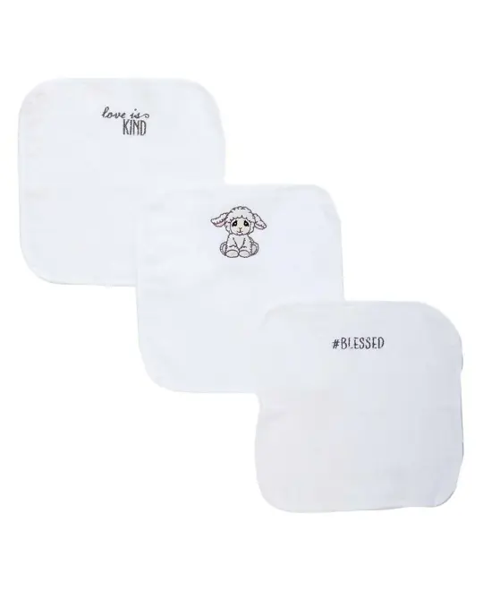 Precious Moments Baby Boys and Baby Girls Precious Moments 3 Piece Baby Washcloths, Lamb